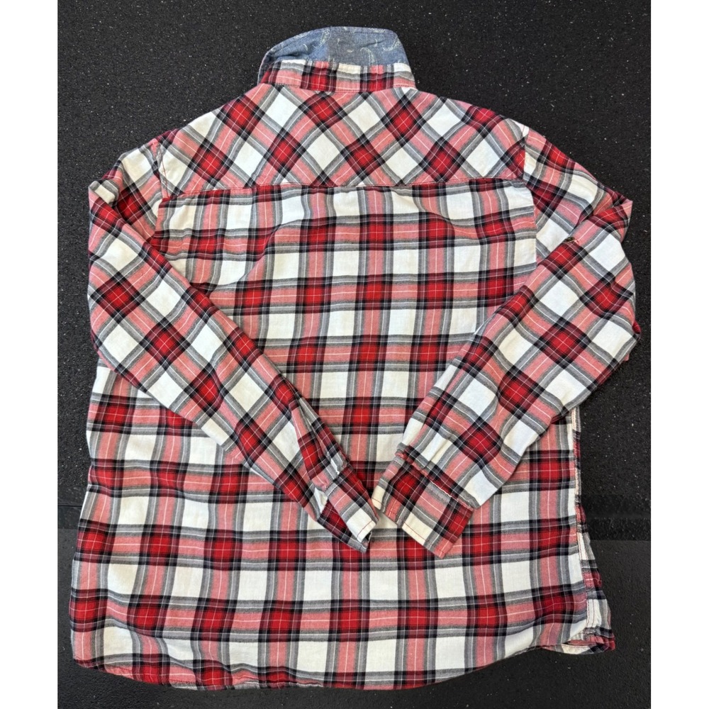 Jachs Girlfriend Flannel Shirt XXL Red White Black Plaid Button Up outdoor cozy
